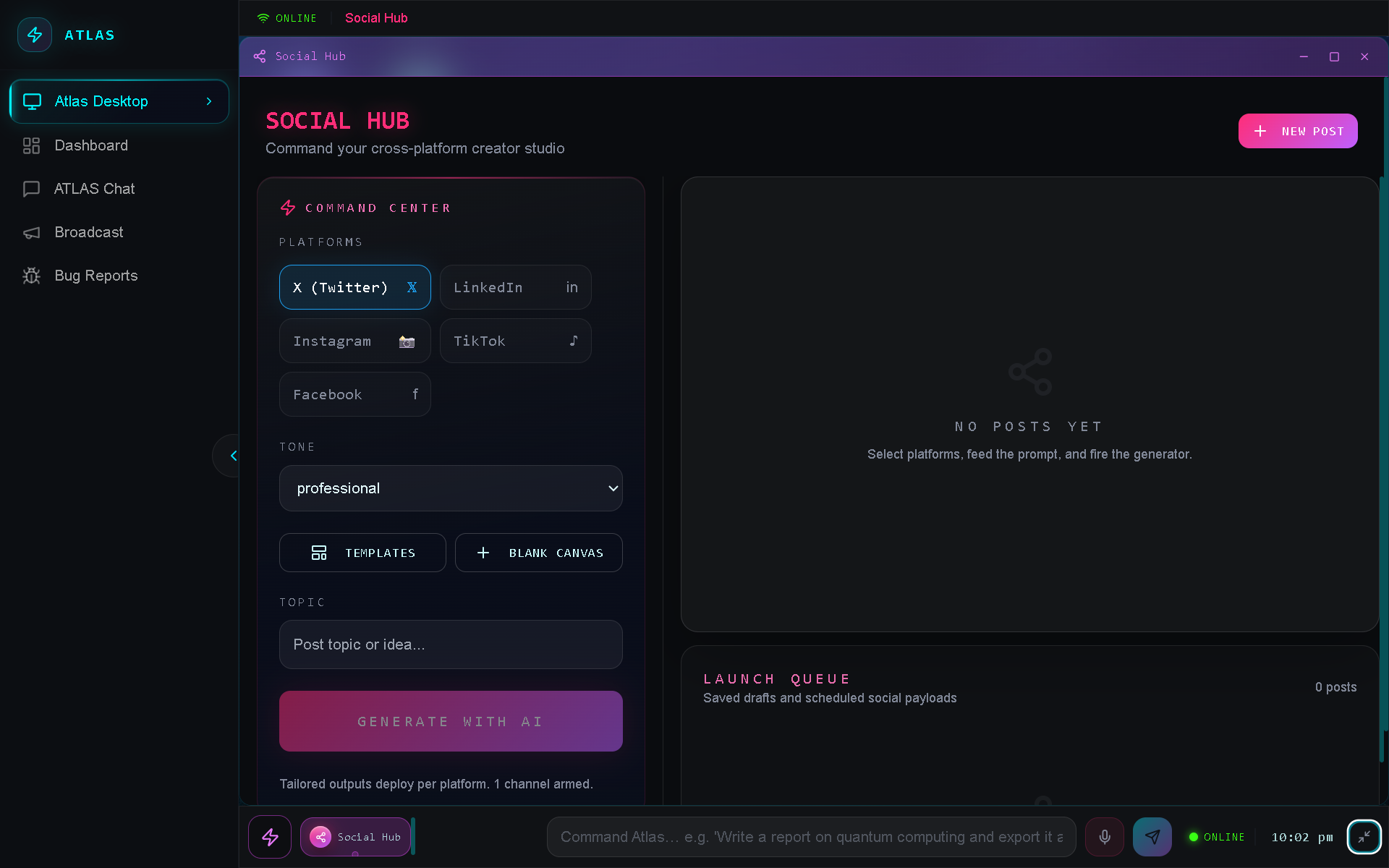 ATLAS social creator studio preview